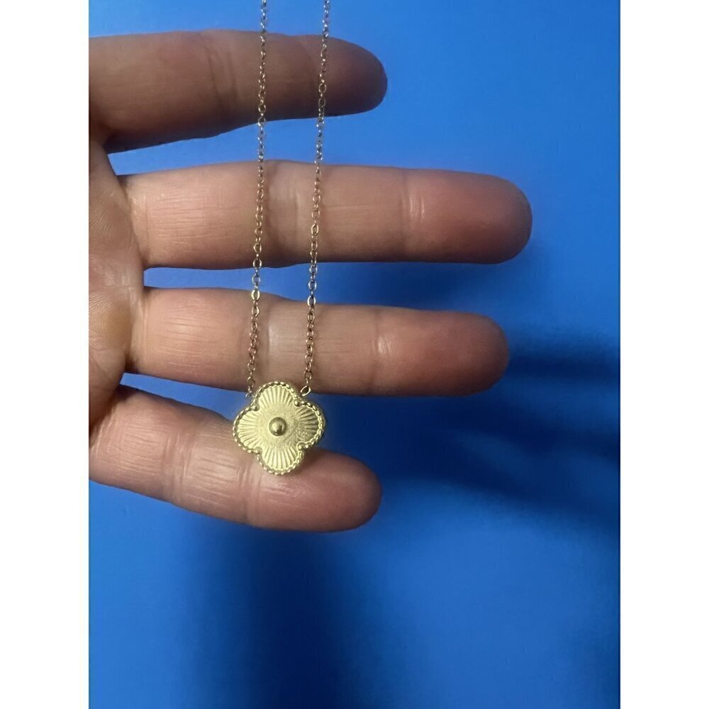Women pendant Necklace Gold Plated Irish Shamrock, festival, Boho, vintage - Picture 4 of 5